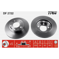 Jeu de 2 disques de frein TRW DF2722 FIAT DUCATO 2.3 D 130 Multijet