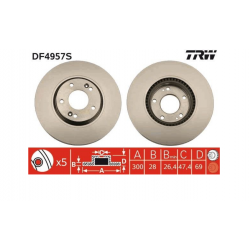 TRW DF4957S Disque de frein pour HYUNDAI,KIA,KIA (DYK)