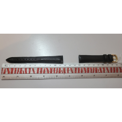 CORNELIUS KAUFMANN Bracelet de montre noir cuir cousu main 16 mm (P041)