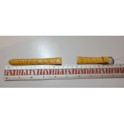 CORNELIUS KAUFMANN Bracelet de montre jaune cuir cousu main 16 mm (P043)