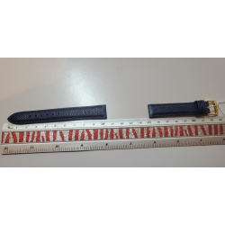 KAUFMANN Bracelet de montre bleu cuir fait main Sellier 15 mm (P031)