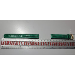 KAUFMANN Bracelet de montre vert brillant cuir fait main 14 mm (P024)