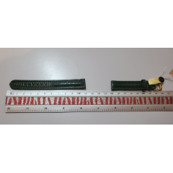 KAUFMANN Bracelet de montre vert brillant cuir fait main 14 mm (P025)