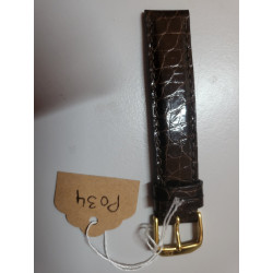 KAUFMANN Bracelet de montre marron brill cuir fait main Krokodil 15/14 mm (P034) — photo 2
