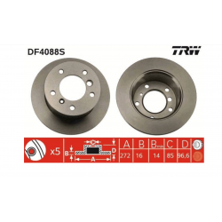 TRW DF4088S Disque de frein 272x16mm, 5x130 — photo 2