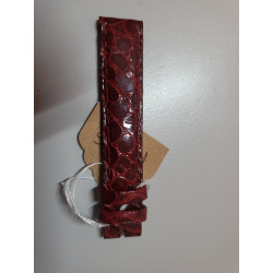 KAUFMANN Bracelet de montre rouge brillant cuir fait main Krokodil 14 mm (P026) — photo 2