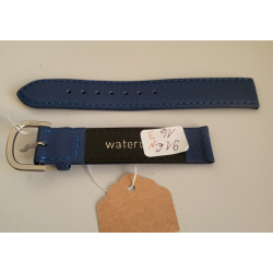 NIVREL Bracelet de montre cuir véritable waterproof bleu 16 mm (P064)