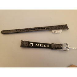 MILUS Bracelet de montre gris cuir 10 mm (P056)