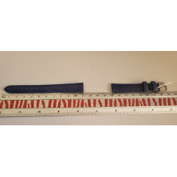 NIVREL Bracelet de montre cuir véritable d'autruche bleu 14 mm (P063) — photo 2