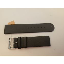 MILUS Bracelet de montre noir cuir 19/20 mm (P089)