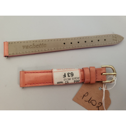 Bracelet de montre cuir vachette rose orangé 12 mm (P102)