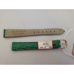 Bracelet de montre cuir vachette vert façon requin 12 mm (P098)