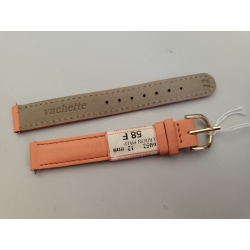Bracelet de montre cuir vachette rose orangé 12 mm (P097)