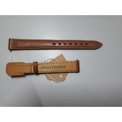 Bracelet de montre cuir veau naturel anallergique marron 12 mm (P104)