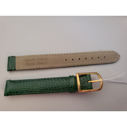 Bracelet de montre cuir vachette vert façon lézard 12 mm (P108)
