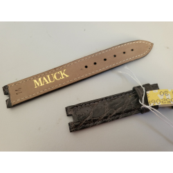 MAUCK Bracelet de montre cuir fait main marron anthracite 14 mm (P076) — photo 2