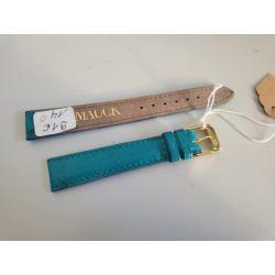 KAUFMANN Bracelet de montre bleu turquoise cuir fait main Strauss 14 mm (P073) — photo 2