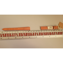 Bracelet de montre cuir vachette rose orangé 12 mm (P102) — photo 2