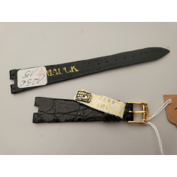 KAUFMANN MAUCK Bracelet de montre cuir fait main noir 15 mm (P077) — photo 2