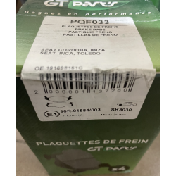 Plaquettes de frein PQF033 / 191698151C