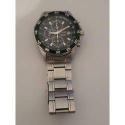 SEIKO Montre bracelet acier clip cadran noir water resistant 1 ATM (14)