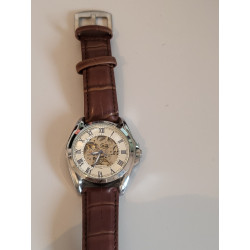 MARTYN Montre automatic Edition limitée bracelet cuir cadran transparent (31)