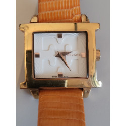 ESCADA Montre femme Estelle II bracelet souple orange cadran blanc (28)