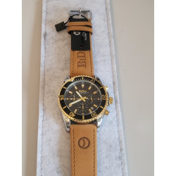 BIDEN Montre homme bracelet cuir brun cadran noir water resistant 3 ATM (33)