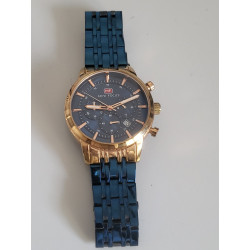 MINI FOCUS Montre bracelet acier bleu cadran bleu water resistant 3 ATM (39)