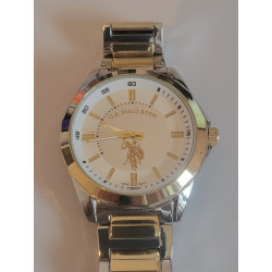 US POLO ASSN Montre bracelet acier bicolore clip cadran beige argenté (23) — photo 2