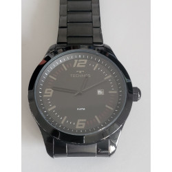 TECHNOS Montre acier noir clip cadran noir water resistant 8 ATM (41) — photo 2