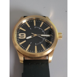 DIESEL Montre bracelet cuir noir cadran noir water resistant 5 ATM (47) — photo 2
