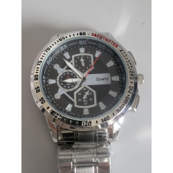 Montre quartz bracelet acier clip cadran noir splash proof (22) — photo 2