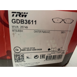 TRW GDB3611 Kit de plaquettes de frein, frein à disque pour MITSUBISHI — photo 2