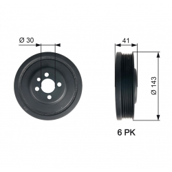 RIDEX Poulie damper (vilebrequin) Poulie Damper 3213B0018 pour VW 34,5mm 30mm