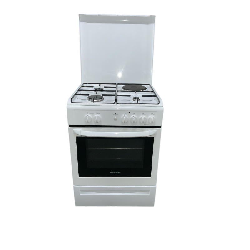 Cuisinière à gaz  BRANDT KMPM1001W 4 FEU BLANC - Image 3