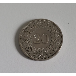 20 centimes suisse nickel tête de libertas 1906 B (503)
