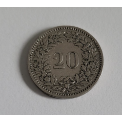 20 centimes suisse nickel tête de libertas 1901 B (502)