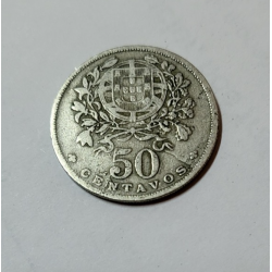 50 centavos Portugal laiton de nickel Allégorie de la République 1927 (518)