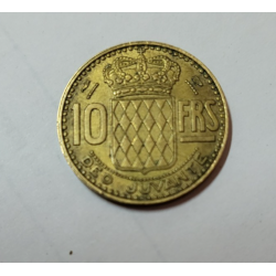 10 francs Monaco bronze aluminium Rainier III 1950 (516)