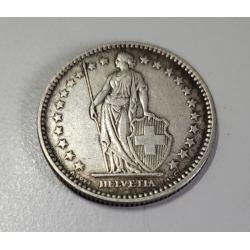 2 francs suisse argent Helvetia debout 1909 B (500) — photo 2