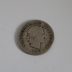 10 centimes suisse cupro nickel tête de libertas 1880 B (504) — photo 2