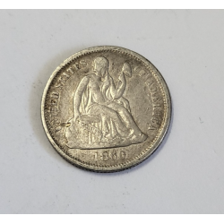 One dime argent Seated Liberty dime 1860 USA (579) — photo 2