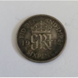 6 Pence argent George VI 1942 Royaume Uni (593)