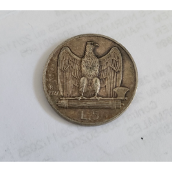 5 lires argent Victor Emmanuel III 1927R Italie (596)
