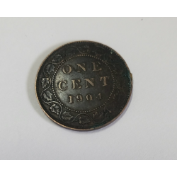 One cent bronze Edouard VII Canada 1904 (581)
