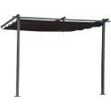 Pergola adossée toit rétractable 3 x 3 m gris anthracite - 295x290x220 cm
