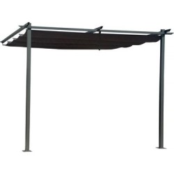 Pergola adossée toit rétractable 3 x 3 m gris anthracite - 295x290x220 cm