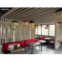 Banquette professionnelle 2 places 130 cm rouge et gris – restaurant, bar, fast-food