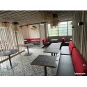 Banquette professionnelle 2 places 130 cm rouge et gris – restaurant, bar, fast-food